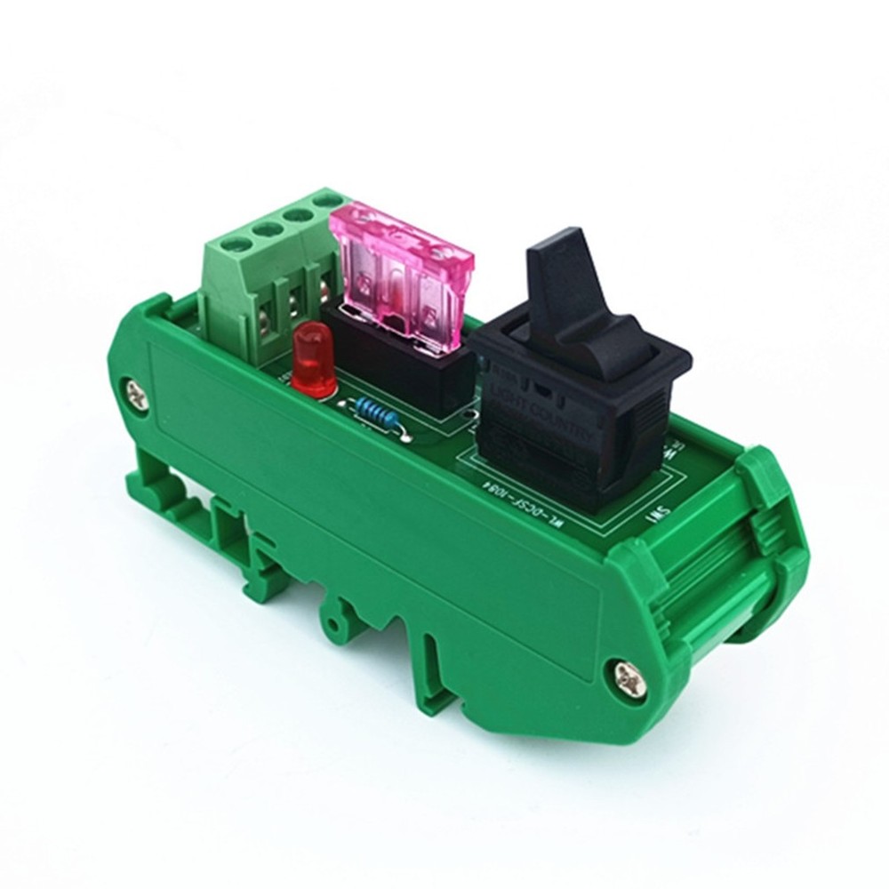 DIN Rail Mount 1 Position Rocker Switch Power Distribution Module Fuse Splitter