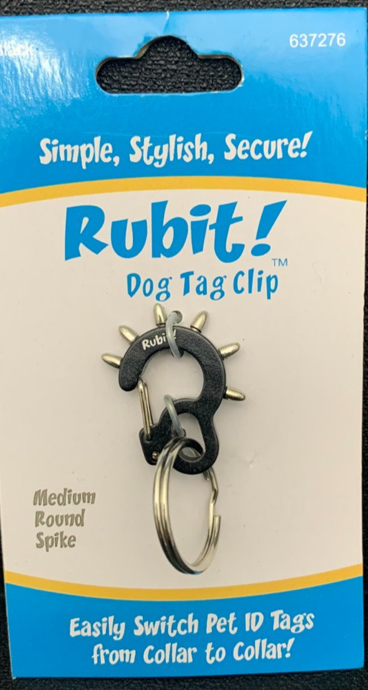 Rubit! Dog Tag Clip Medium Round Spike