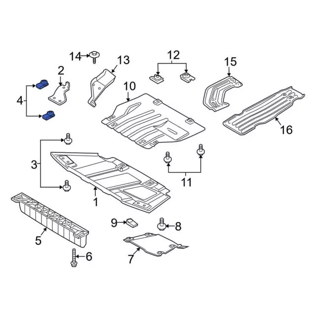 Genuine Ford Radiator Support Splash Shield Nut W717634-S439