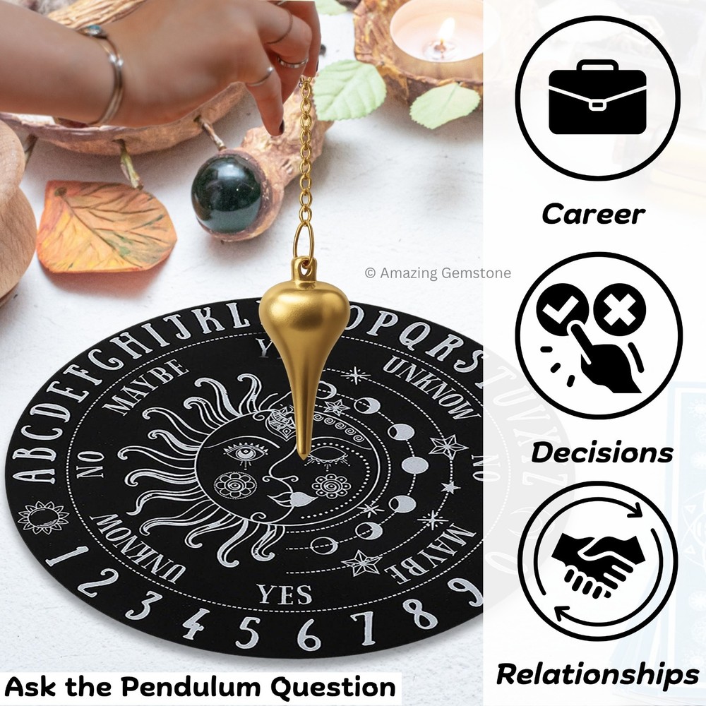 Metal Pendulum Gold Dome Cone Point for Divination