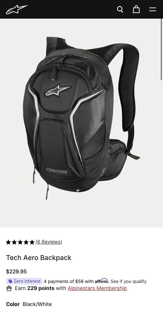 Alpinestars Tech Aero Backpack Black