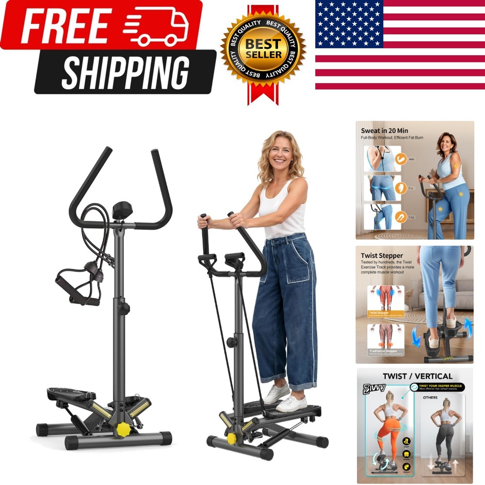 Stepper Machine with Resistance Bands, Mini Stepper with 300LBS Weight Capaci...