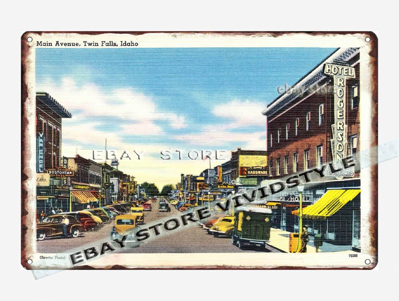 tin sign 1930s-40s Main Avenue Twin Falls Idaho decor accessory