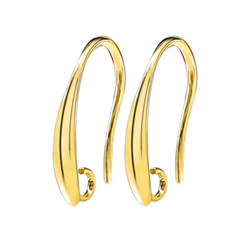 100x Brass Earring Hooks Smooth Drop Dangle Hang Loop Earwire Findings 18.5x10mm