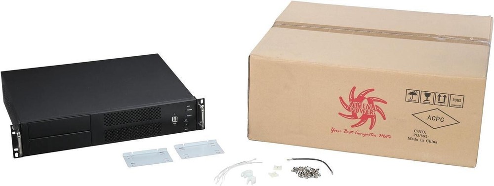 Athena Power RM-2UC238 Black 2U Rackmount Server Case PS3 Single - NEW UNOPENED