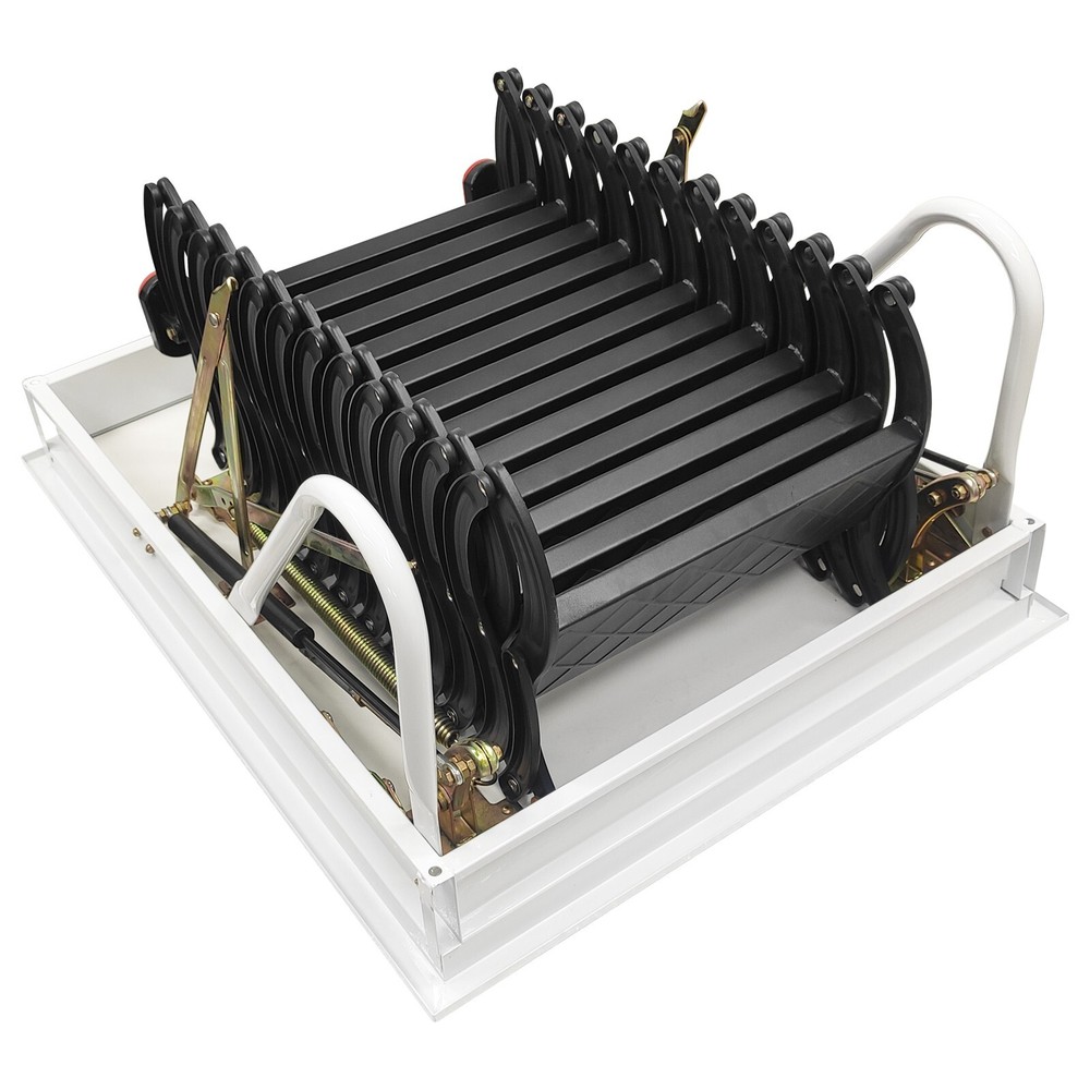 Attic Ceiling Ladder 10 ft Ceiling Mounted Folding Stairs Pull Down Ladder Black