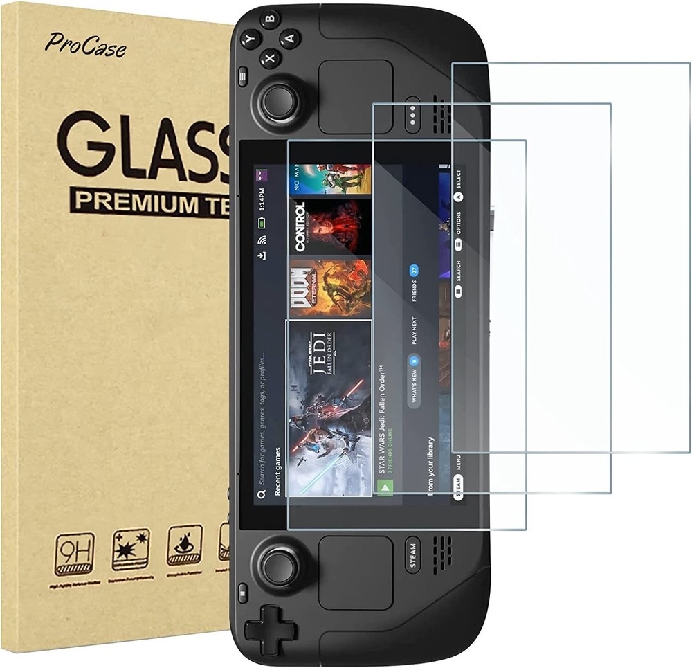 3 Pack ProCase Screen Protector Compatible with Steam Deck 2022, 7 Inch Tempered