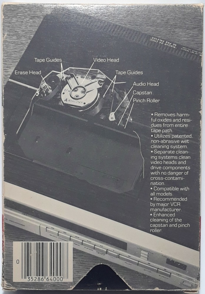 Allsop Video Recorder Cleaner for VHS (1984) w/ empty Solution bottle