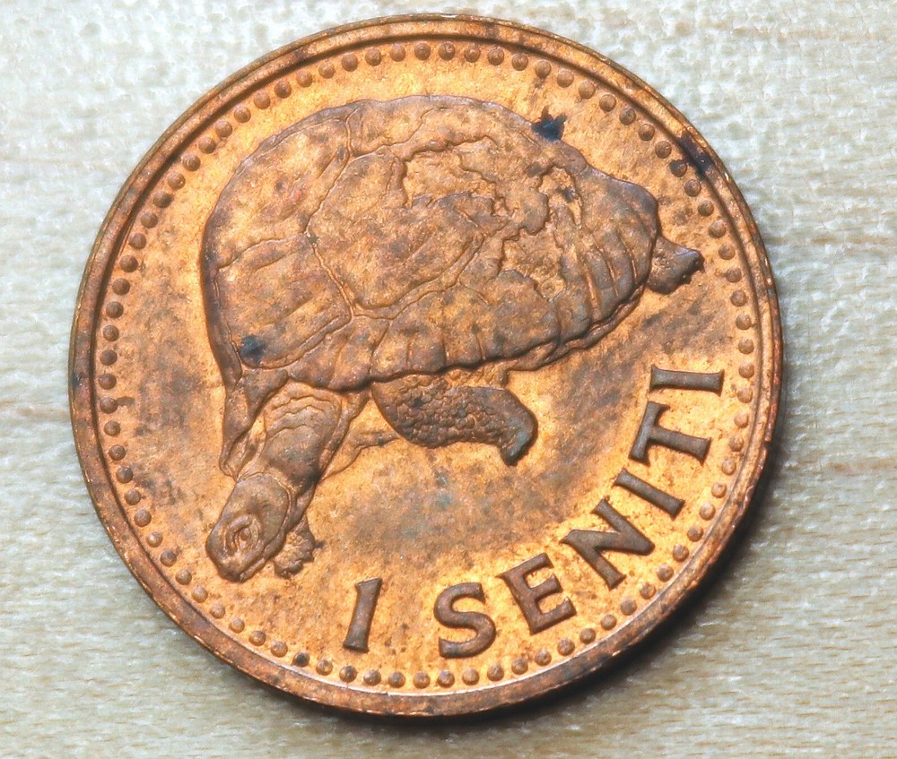 1967 Tonga 1 Seniti Giant Tortoise