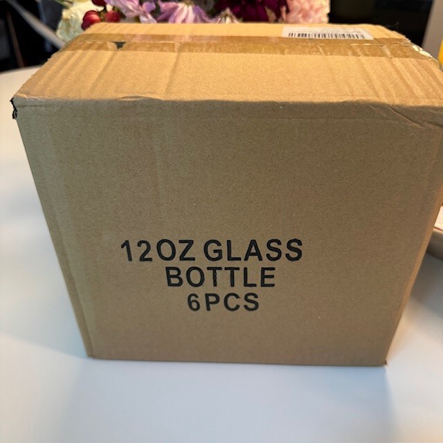 Glass Bottles with Lids 12 Oz, 6PCS