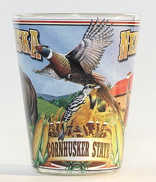 NEBRASKA STATE MURAL SHOT GLASS SHOTGLASS