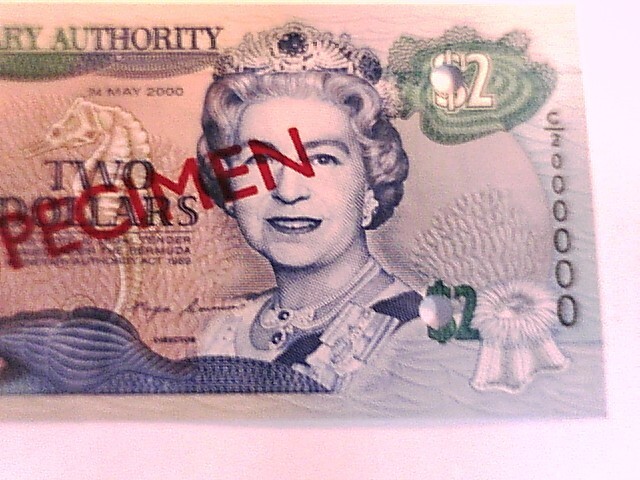 Bermuda 2000 Two Dollar SPECIMEN note Choice Crisp Uncirculated.