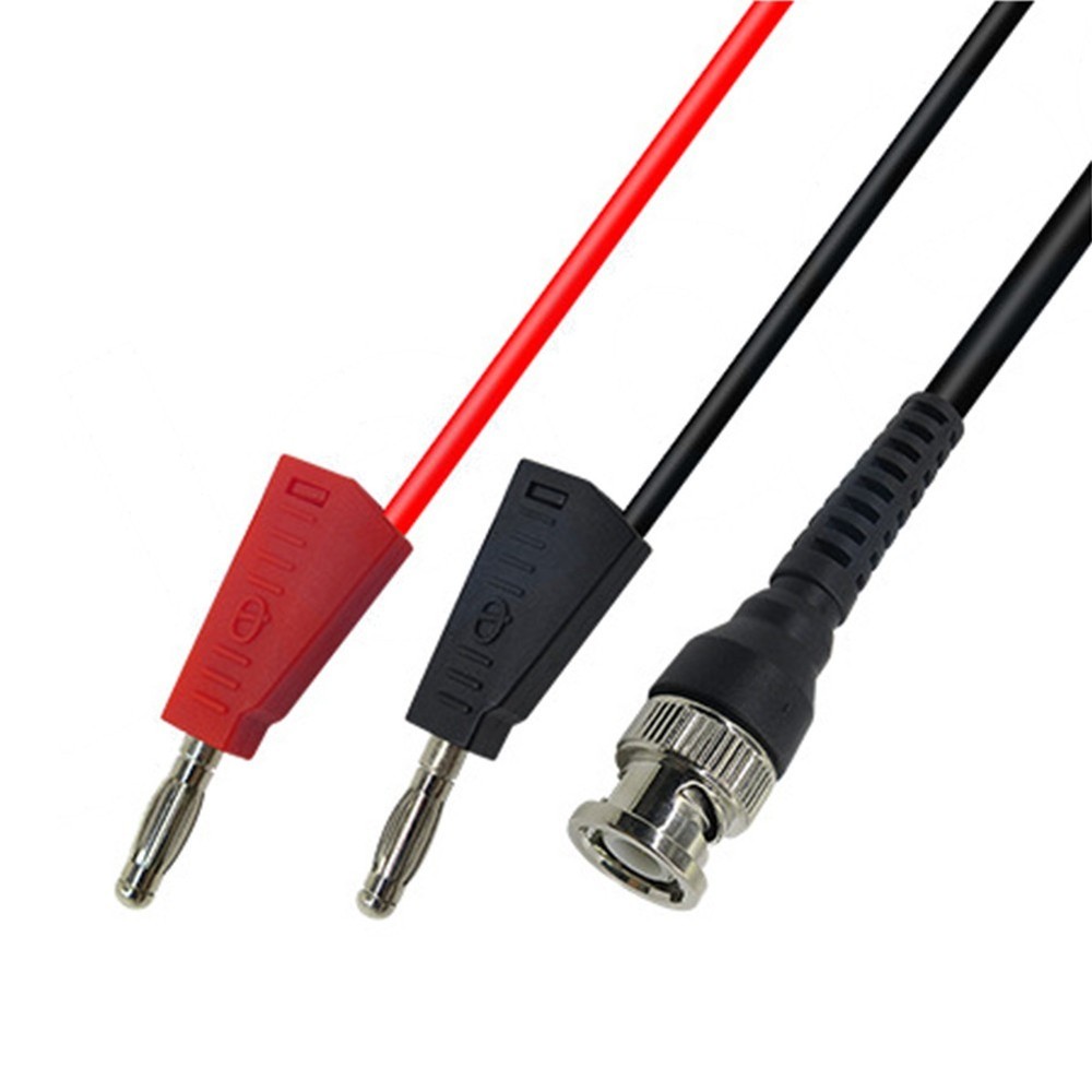 Secure Connection BNC to Dual Stacking Test Leads Cable for Oscilloscopes
