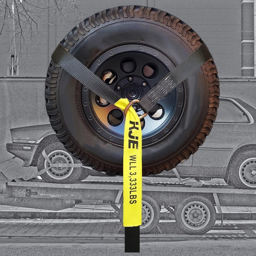 4 Pack Car Tie Down Straps for Trailers - Tire Ratchet Strap with Flat Hooks - 2