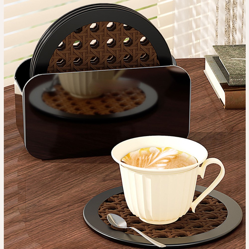 1-4PCS Elegant Silicone Coasters Set Heatproof Table Mat For Dining Room Kitchen