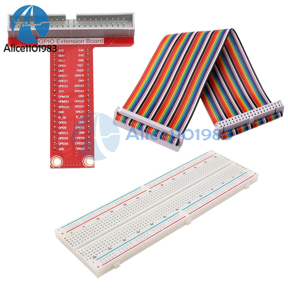 Raspberry Pi 2 B Kits T Type GPIO Extension Board+Breadboard+40Pin Rainbow Cable