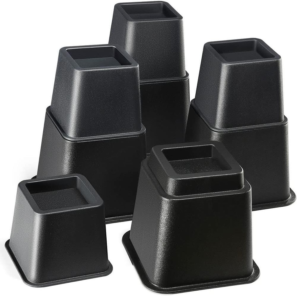 Adjustable Bed Risers - Elevation in 3, 5 or 8 Inch - Heavy Duty Stackable Fu...