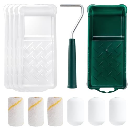 Paint Roller Kit, 12 Pack, 2 Inch Paint Roller, Mini Paint Roller with Tray