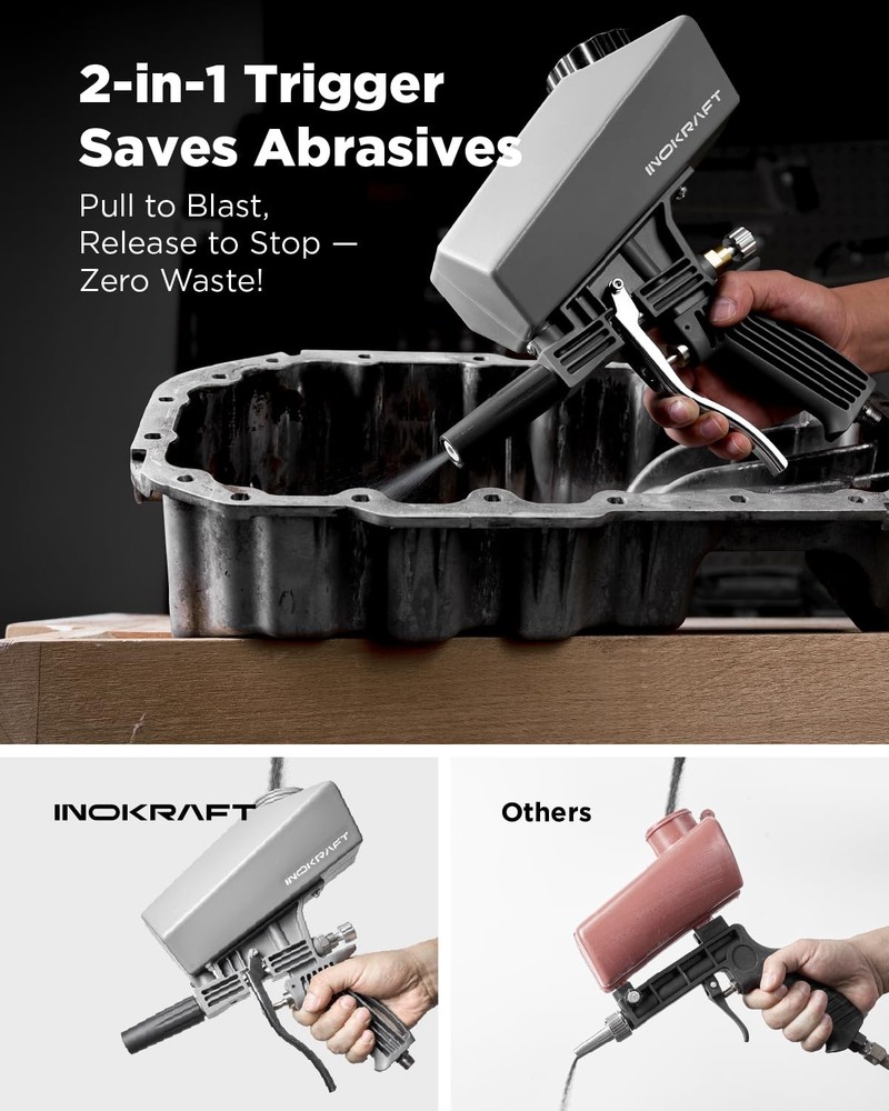 Inokraft Leak-Proof Portable Sand Blaster Gun Kit Sandblaster Basic