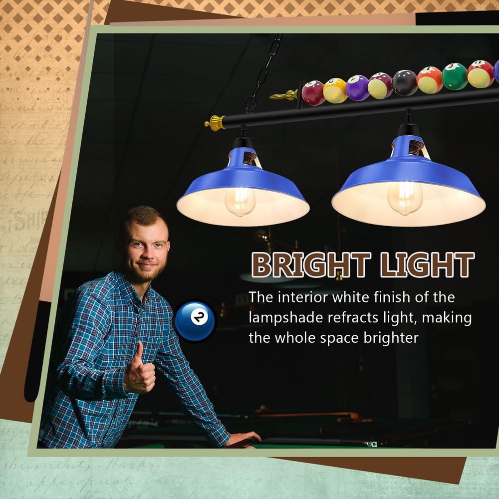 Adjustable Pool Table Lights for 7'-8' Billiard Light Hanging Pool Table Fixt...
