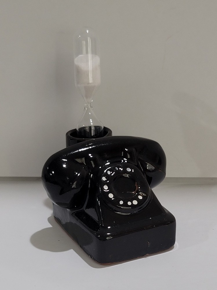 Vintage ROTARY TELEPHONE TIMER - Ceramic with Sand Timer