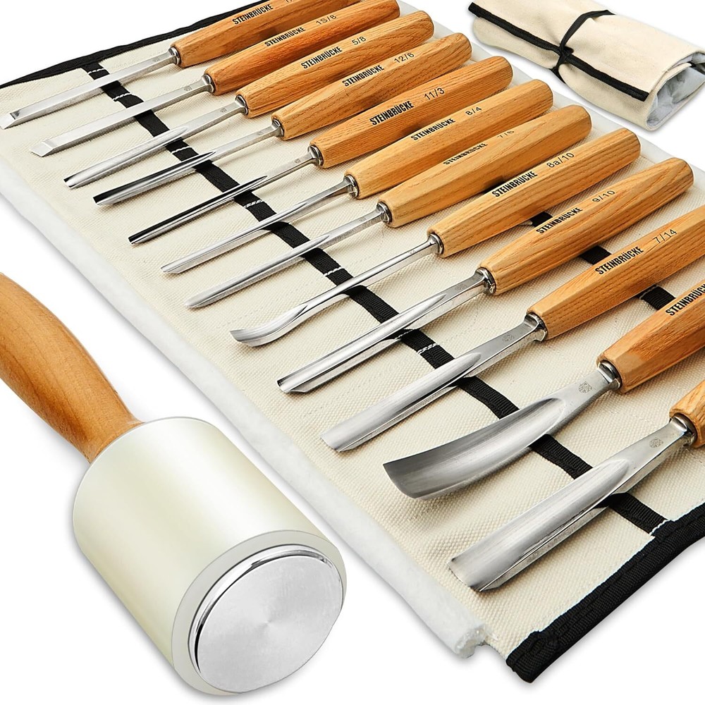 Professional Wood Carving Hand Chisel Set Woodworking Lathe Gouges Tool 12 Piece