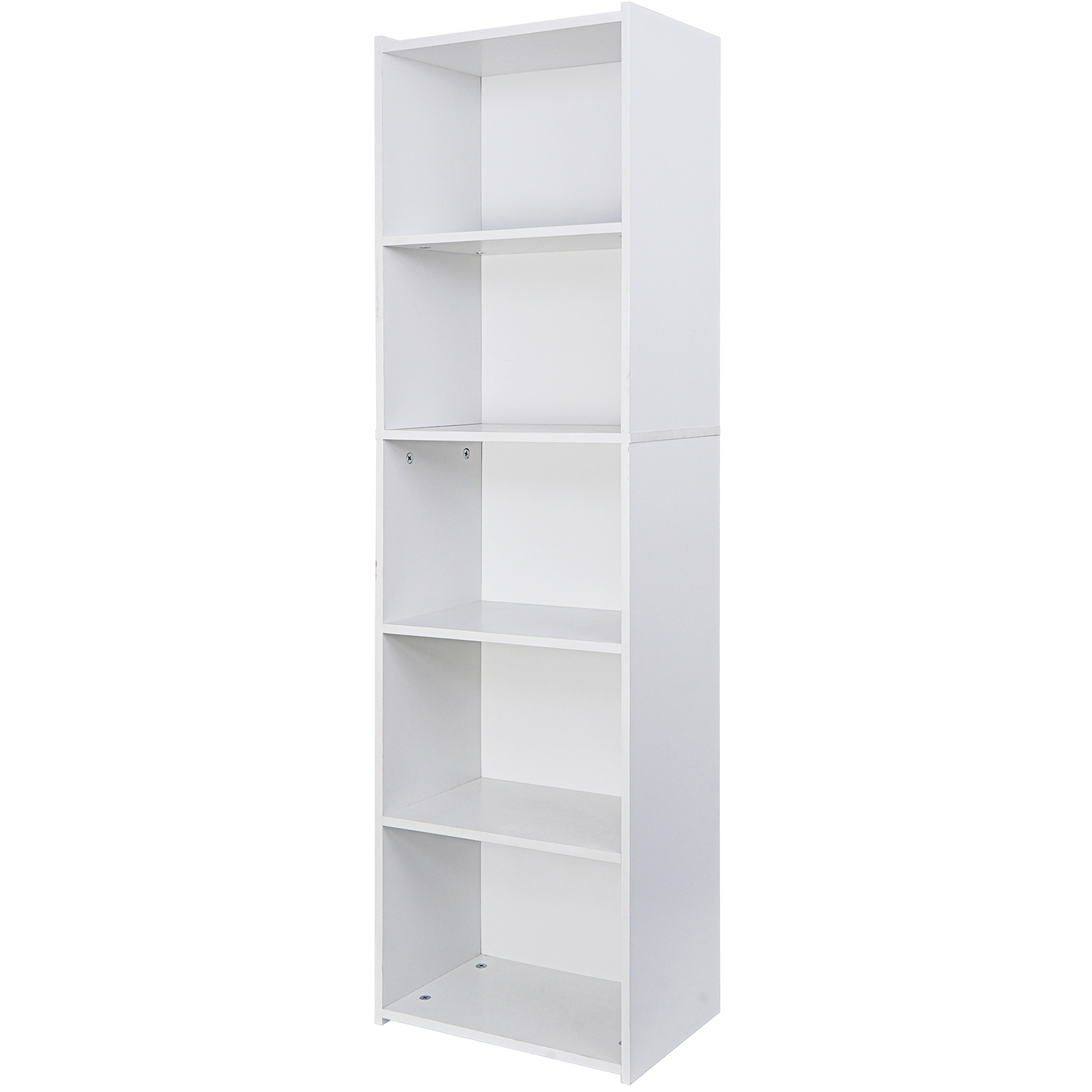 5 Shelves White Display Storage Cabinet Bookshelf for Home and Office
