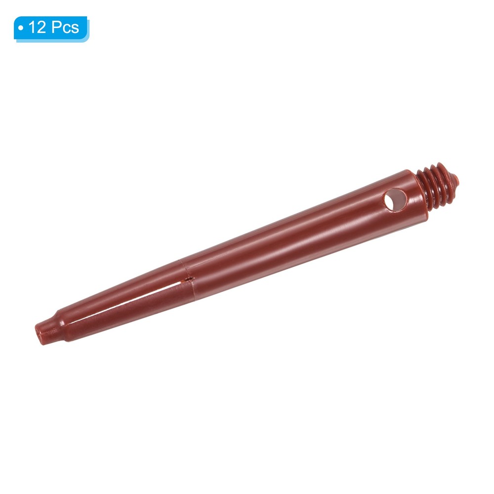 45mm Dart Shafts, Medium 2BA Thread Plastic Dart Stems - 12 Pack (Red)