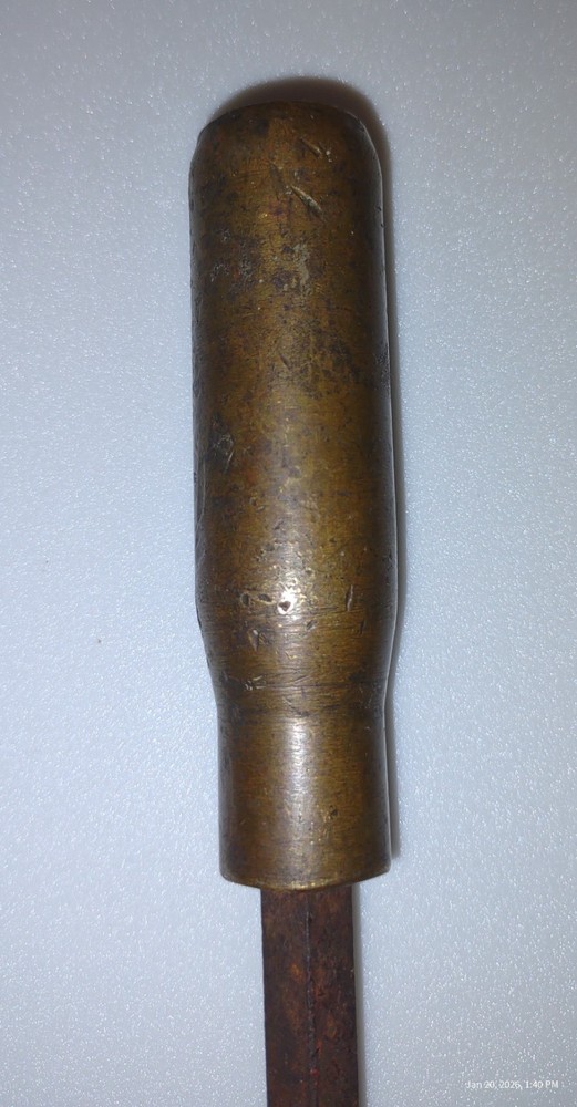 VTG 8-7/8" SOLID BRASS HANDLED SCREWDRIVER
