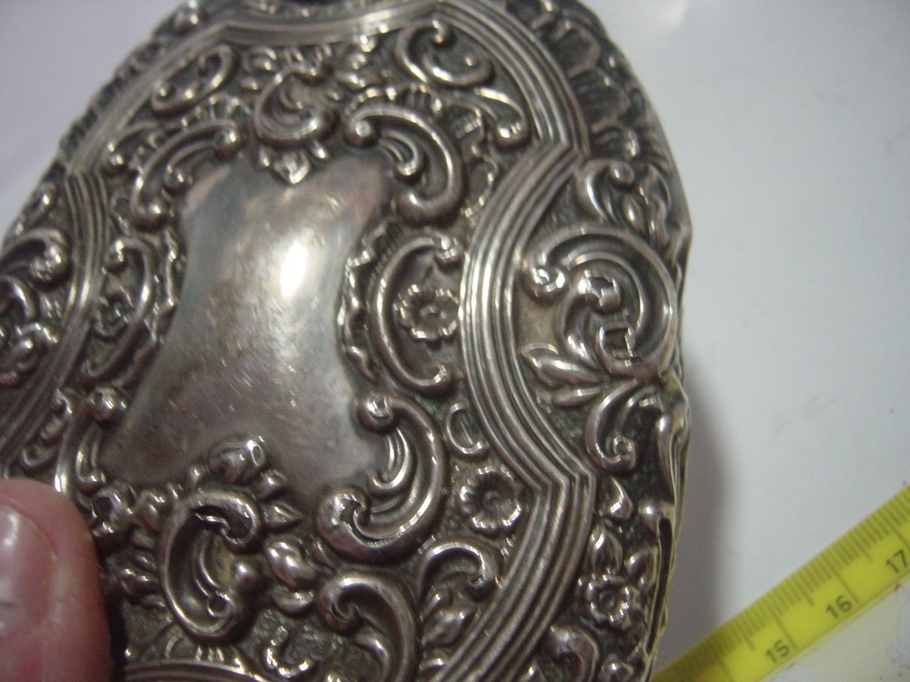 SPECTACULAR-SOLID SILVER - LARGE ELEGANT HAND HELD MIRROR-SUPERB DESIGN