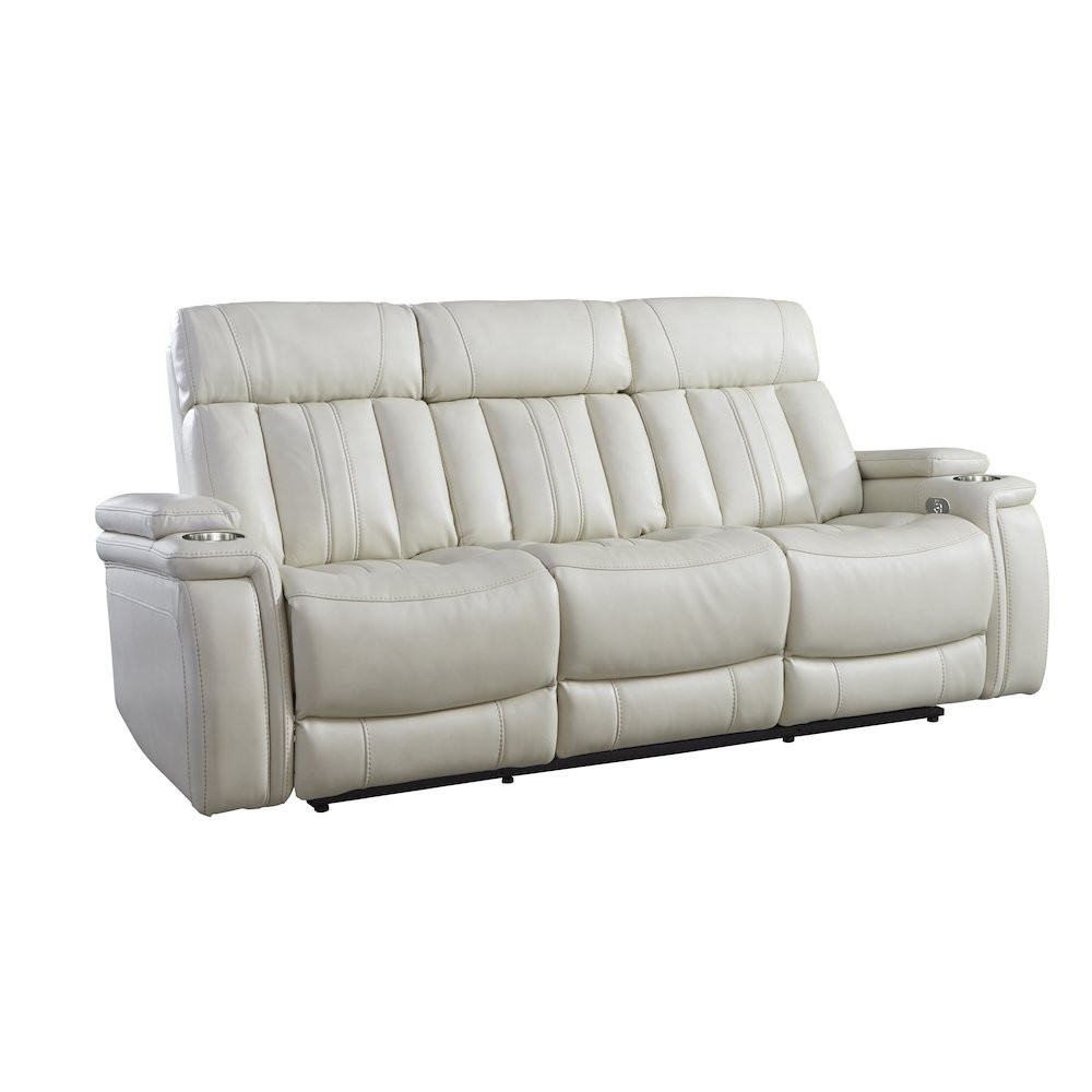 Royce - Fantom Ivory Power Reclining Sofa with Drop Down Console