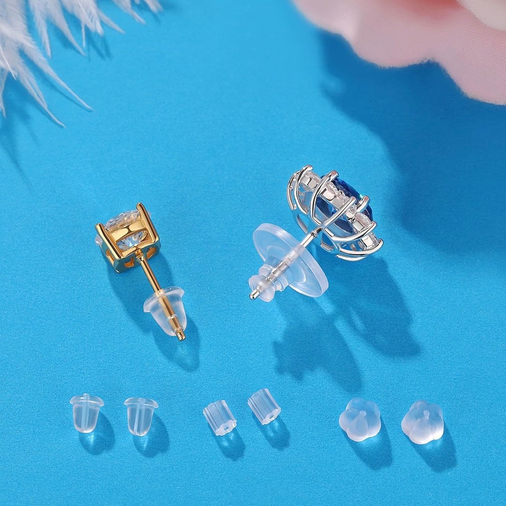 12 Styles 600 Pcs Earring Backs for Studs, Clear Plastic Earrings 600PCS