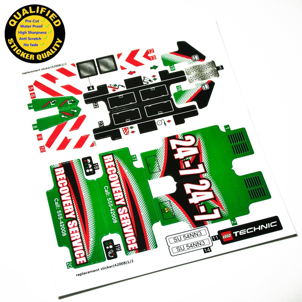 Replacement sticker for set 42008 Precut sticker