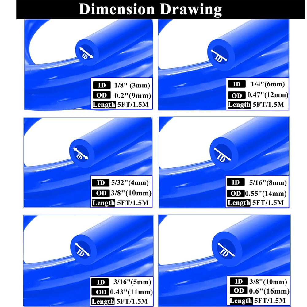 6PACK Car Vacuum Hose Automotive Silicone Vacuum Hose line Kit High Performance