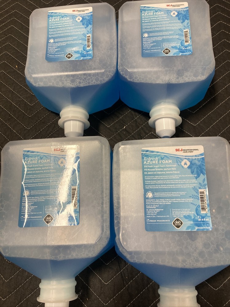 Deb Stoco #AZU2LT  2L  Refresh Azure FOAM Hand Wash Refill  Case