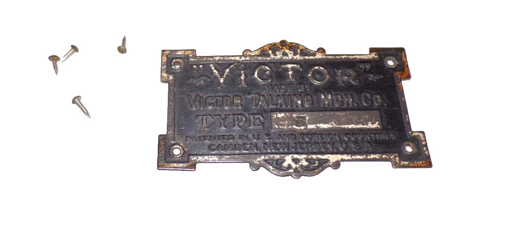VICTOR E DISC PHONOGRAPH ORIGINAL ID TAG