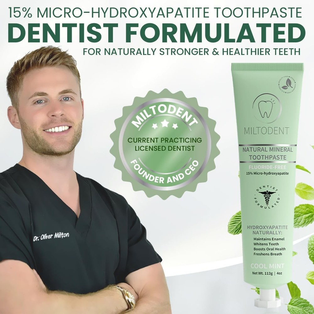 Hydroxyapatite Toothpaste – 15% Micro-Hydroxyapatite Premium Toothpaste Fluor...