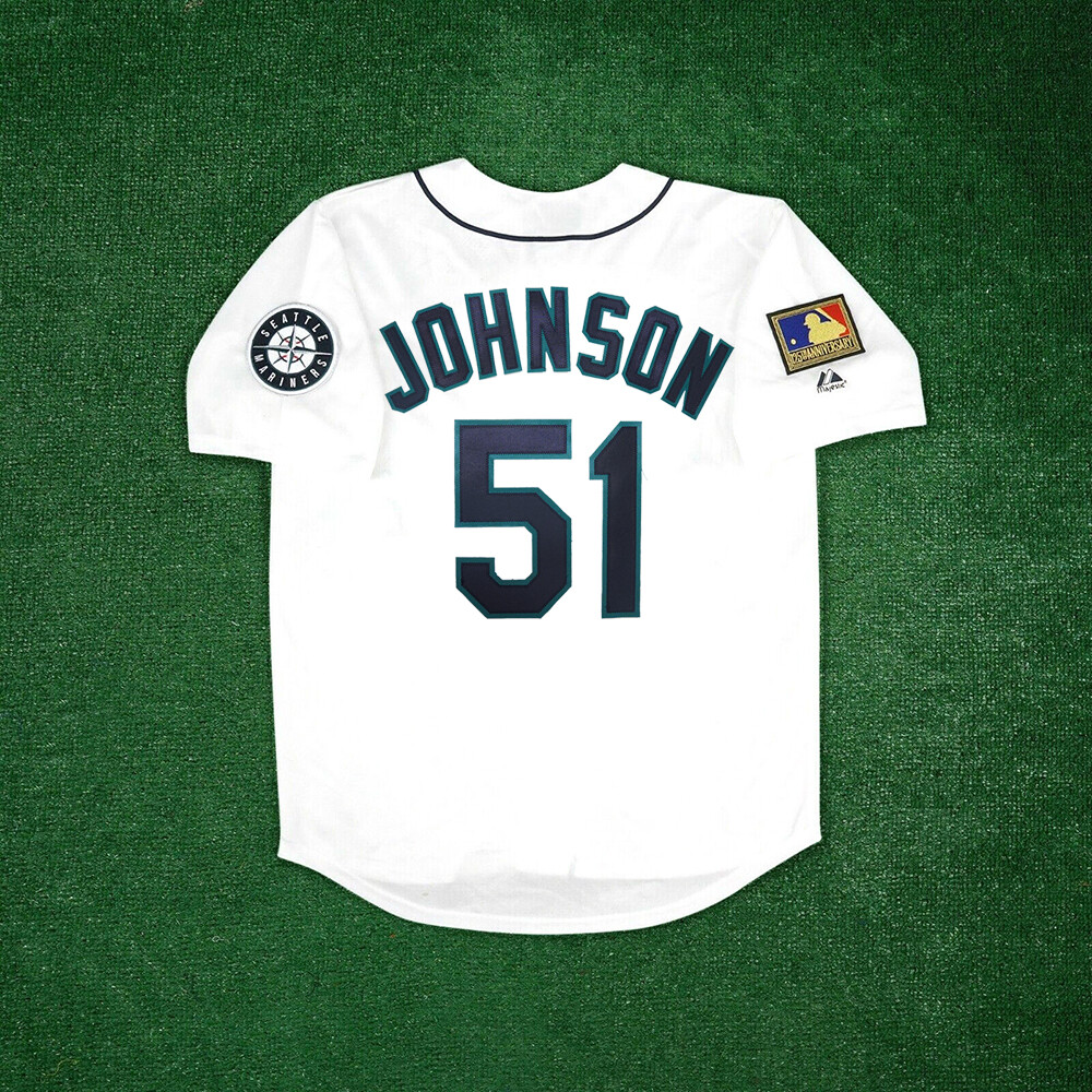 Randy Johnson 1994 Seattle Mariners Men's Home White Jersey w/ MLB 125th Patch
