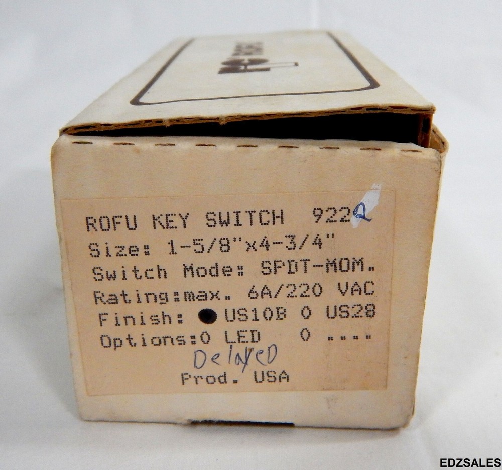 Rofu Key Switch 9222 Plate Accessory w/Pneumatic Timer Delay