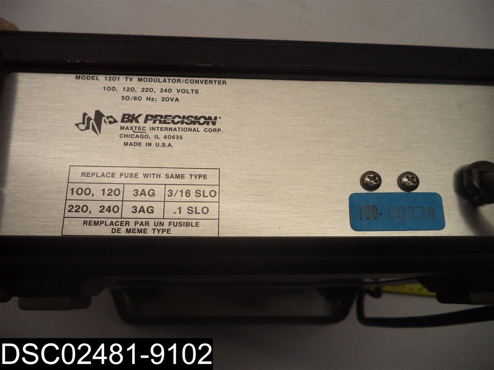 USED: BK Precision Model 1201 SR TV Modulator/Converter