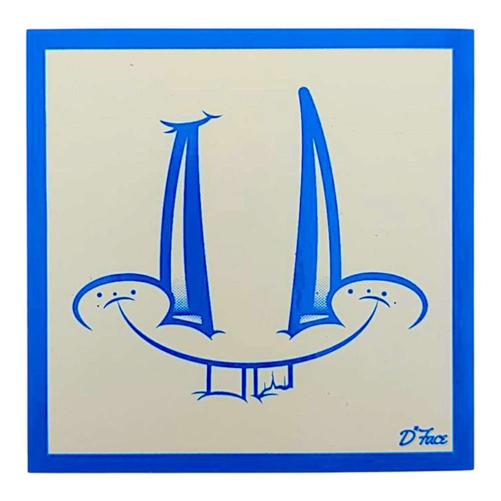 D*Face Smiley Face (Blue) Sticker