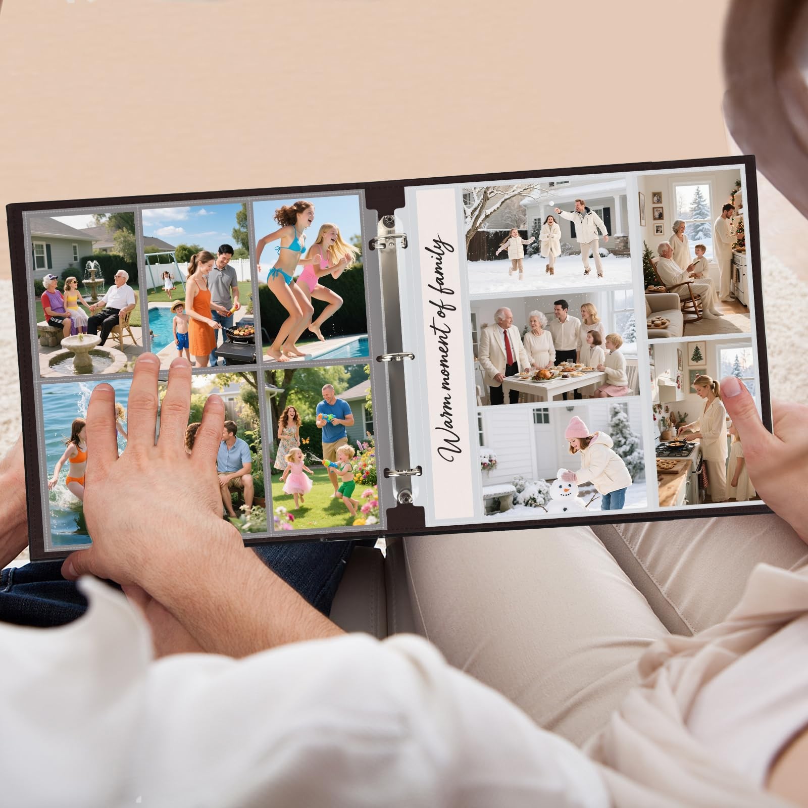 4x6 Photo Refill Pages, 20 Plastic Sleeves, Acid Free, 3 Ring Binder, White