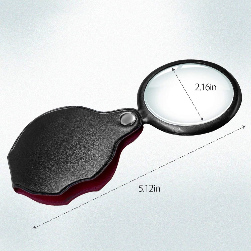 Wapodeai Magnify Glass 10x Small Pocket 2pcs