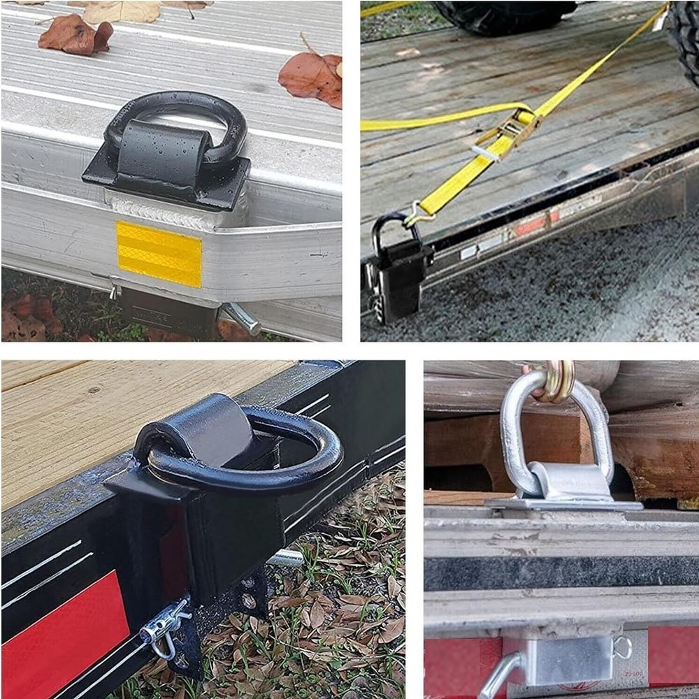 Stake Pocket D-Ring Tie Downs Utility for Flatbed Trucks and Trailer – 6 Pack