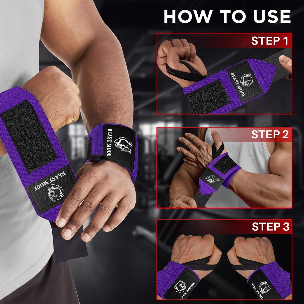 HeavyDuty Weightlifting Wrist Wraps with Thumb Loop 18 Inch Support