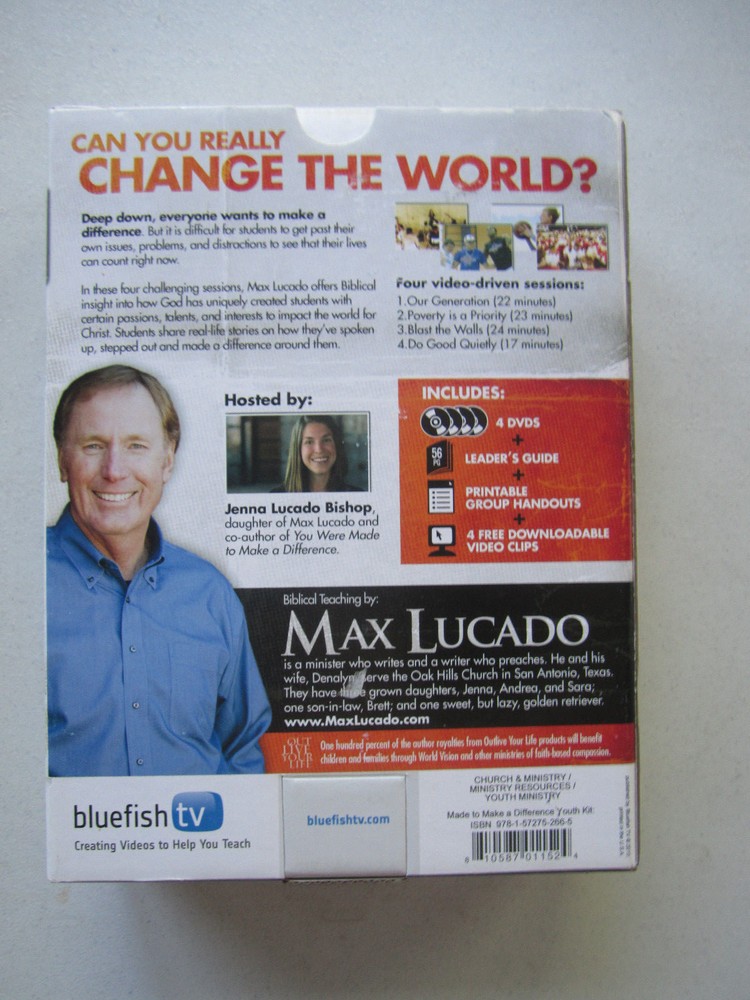 Bluefish TV Max & Jenna Lucado MADE TO MAKE A DIFFRENCE 4 DVD Set + Guide