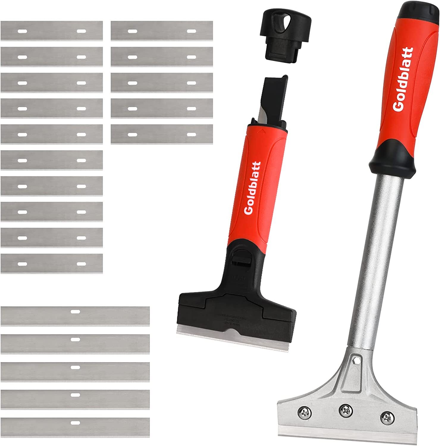 Goldblatt 2PC Razor Blade Scraper Heavy Duty 20PC 4-in Blades Floor Scraper Tool