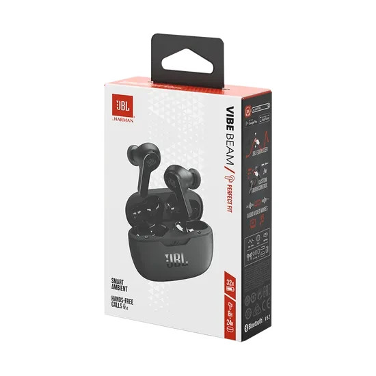 JBL Vibe Beam True Wireless Bluetooth Earbuds - Black