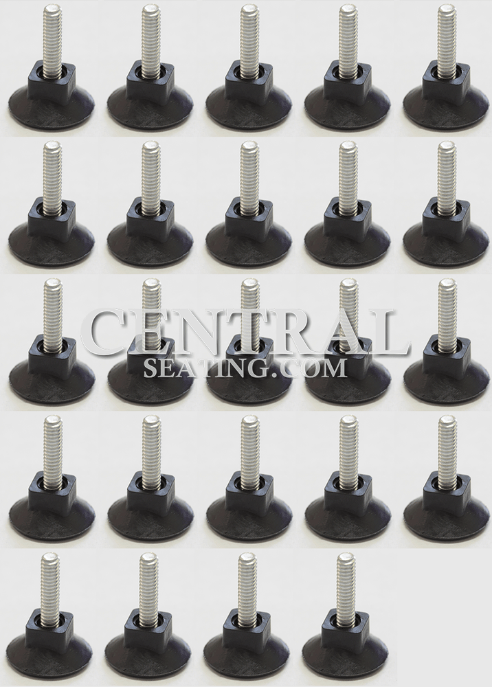 1.5"H Table Base Feet Leveler 24-Pack Black Plastic Stabilizer Wedges Leveling