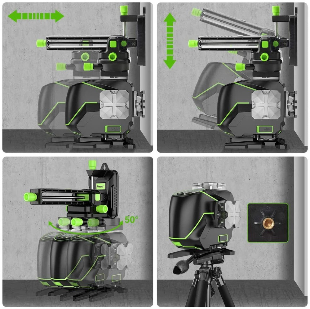 Huepar 3x360° Self-Leveling Bluetooth Connected Laser Level with LCD Screen